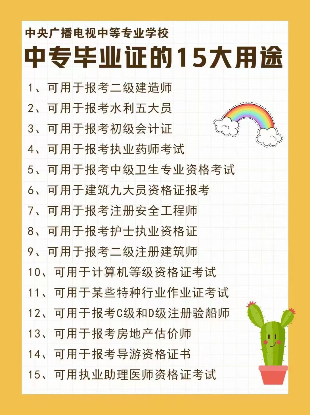 电大中专一年制